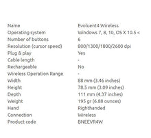 Evoluent 4 Black Wireless -Right handed -Reduce RSI Injusry risk