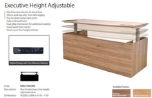 Alto -Bow Fronted Executive Electric Height Adjustable Desk in American Black Walnut.