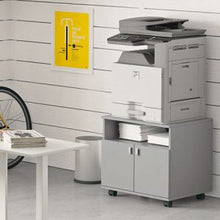 Mobile photocopier cabinet with storage compartments
