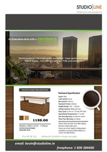 Alto -Bow Fronted Executive Electric Height Adjustable Desk in American Black Walnut.