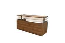 Alto -Bow Fronted Executive Electric Height Adjustable Desk in American Black Walnut.