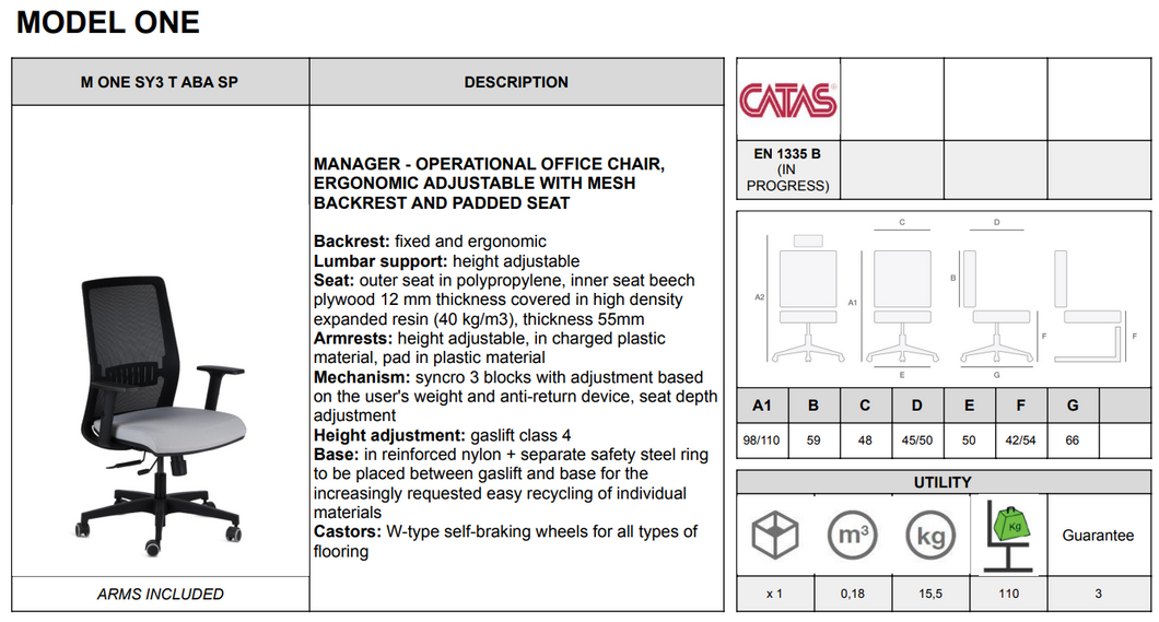 MODEL ONE  - Manager Ergonomic Task Chair