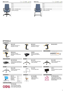 Tendence T900 Fabric EN1335A complete headrest extra