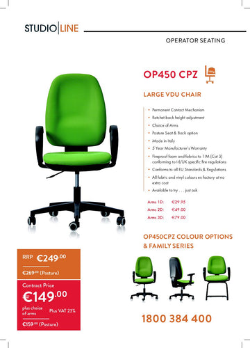 OP Series of Standard VDU and Ergonomic Seating from 149.00 plus vat.