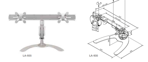 Monitor Arm Dual on Flat Desk Base