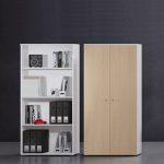 Mini-flat operating cupboard with shelving and doors